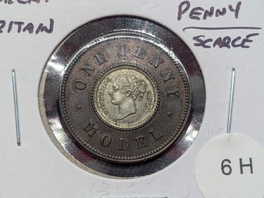 (1844) Great Britain Model One Penny. Scarce. AU.