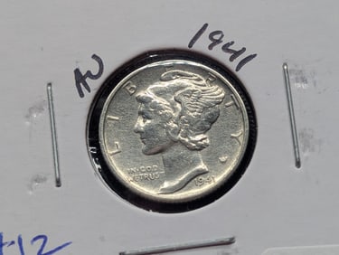 1941 Silver Mercury Dime - 90% Silver