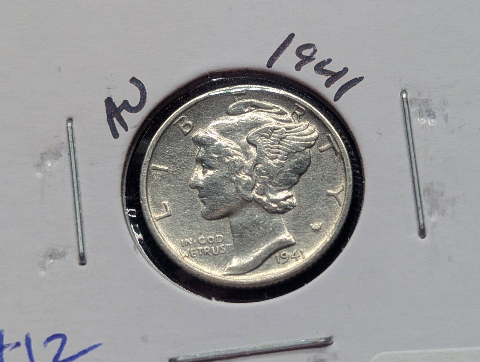 1941 Silver Mercury Dime - 90% Silver: 1941 Silver Mercury Dime - 90% Silver
