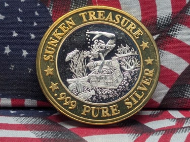 Luxury Cruise Sunken Treasure Casino Token - .999 Fine Silver Center