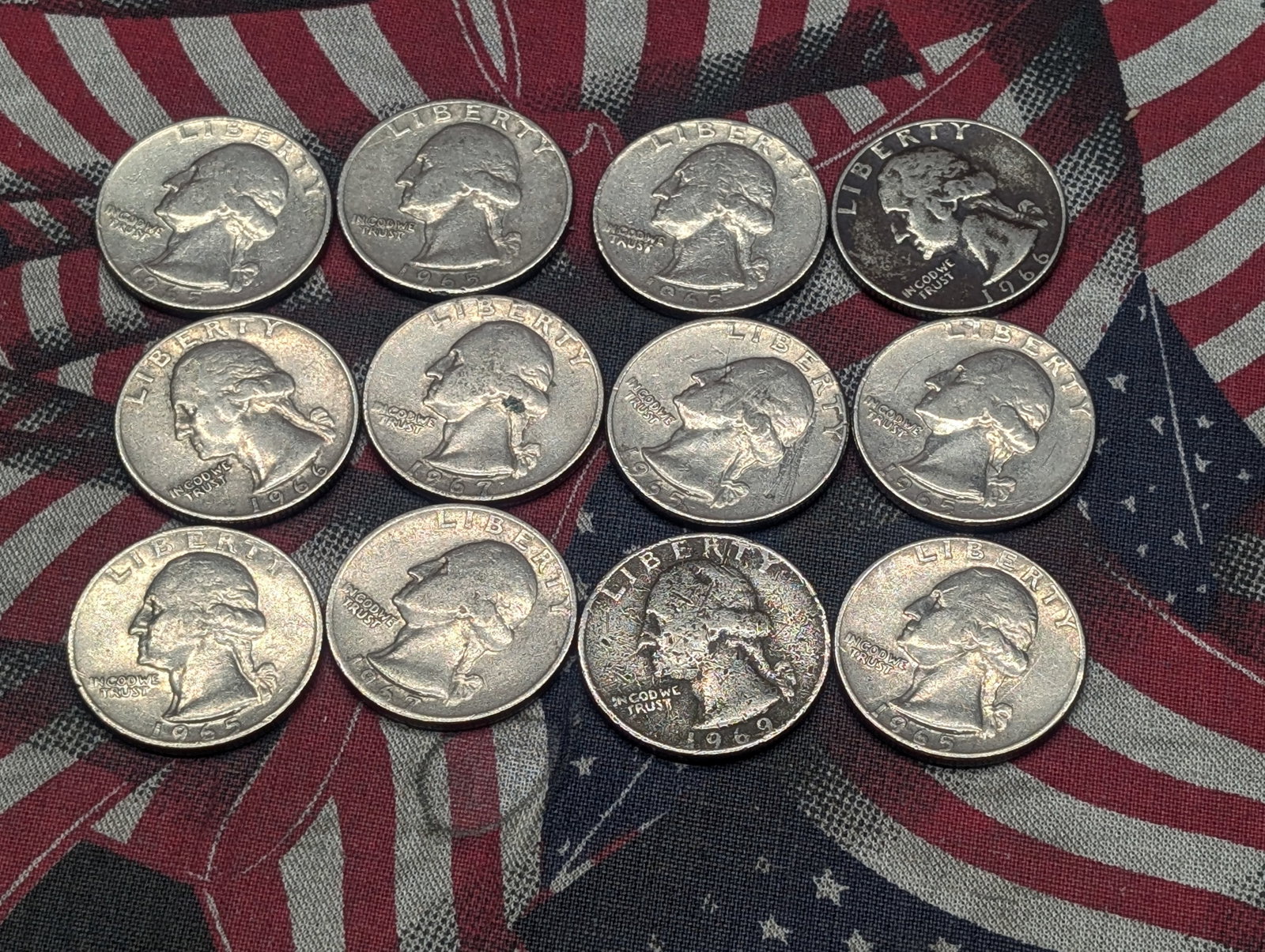 (7) 1965, (2) 1966, (2) 1967, & (1) 1969 Washington Quarters: (7) 1965, (2) 1966, (2) 1967, & (1) 1969 Washington Quarters