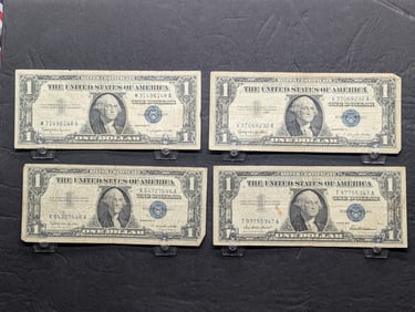 (4) 1957B $1 Federal Reserve "Silver" Certificates
