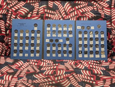 1940-2005 Canadian Dimes, 38 coins, 15 are "silver" - All In Whitman Folder