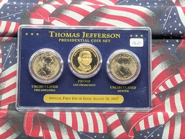2007-P,D,S - Thomas Jefferson Presidential Dollars Coin Set