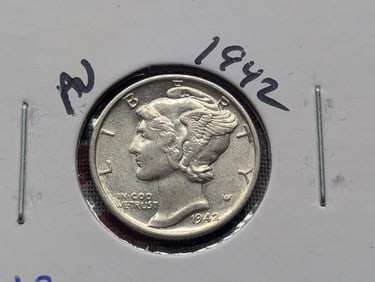 1942 Silver Mercury Dime - 90% Silver