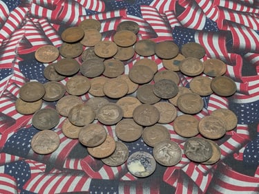 1.25 Pounds British Large Pennies. Circulated.