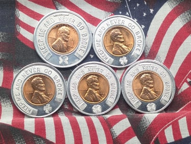 5 - High Grade Encased Lincoln Cents.