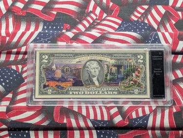 U.S. Federal Reserve $2 Bill "COLORIZED" State of GEORGIA