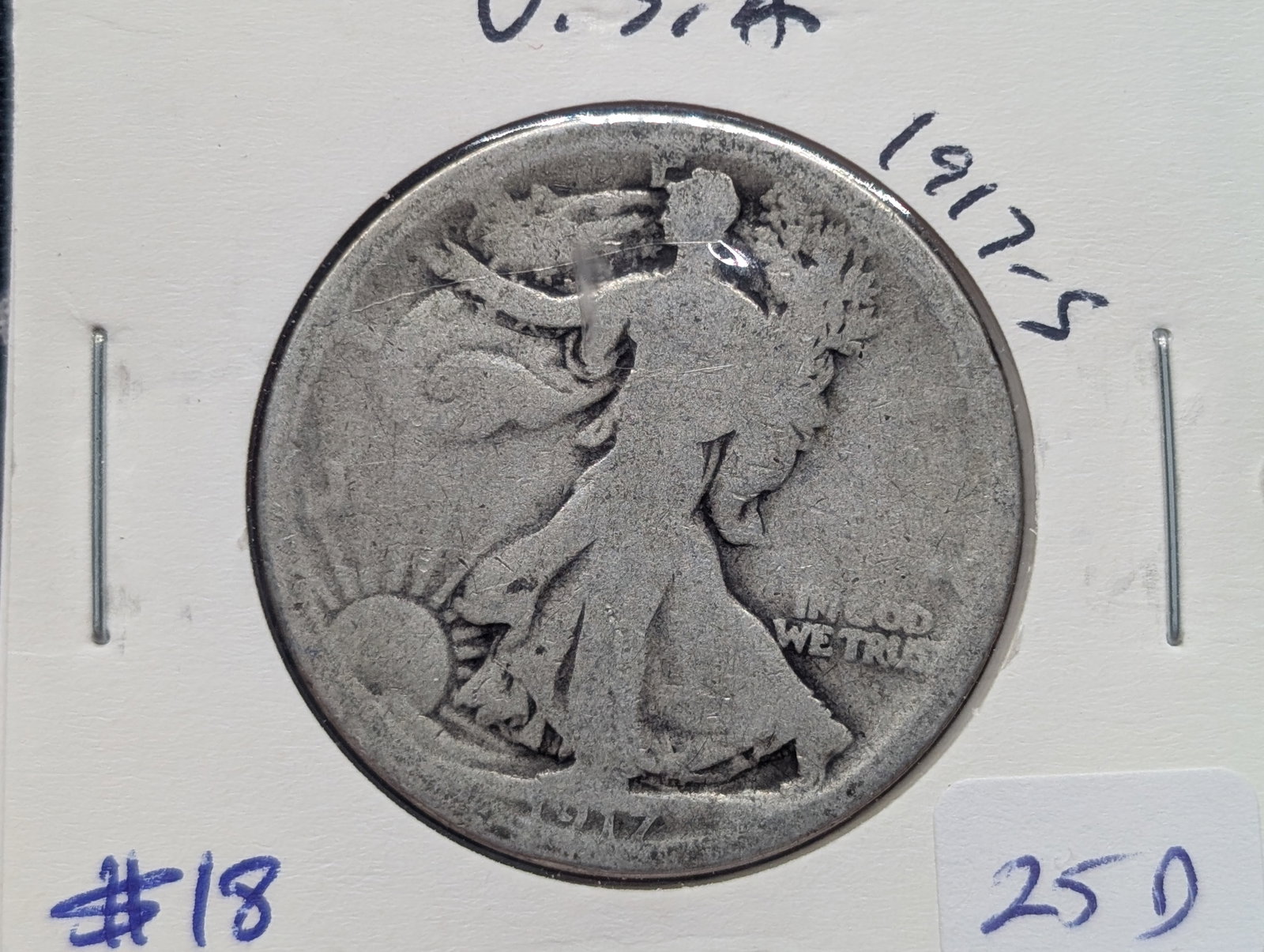 1917-S Silver Walking Liberty Half Dollar - 90% Silver: 1917-S Silver Walking Liberty Half Dollar - 90% Silver