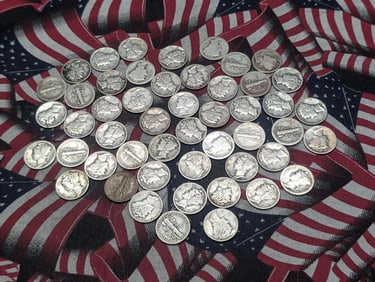 50 "MERCURY DIMES " Contains teens, 20s, 30,s and 40s
