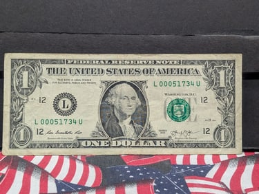 2013 One Dollar FRN Low Serial Number L 00051734 U