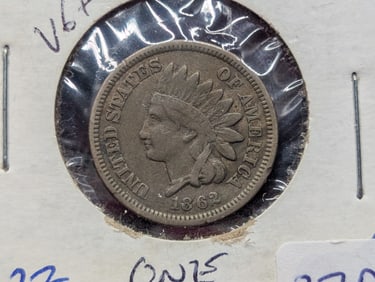 1862 CN Indian Head Cent - Civil War Era!