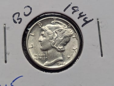 1944 Silver Mercury Dime - 90% Silver