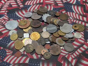1 Pound Mixed Tokens, Medals, Etc.
