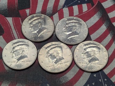 (5) 2000 D Kennedy Half Dollars