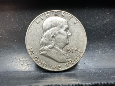 1959 Franklin Silver Half Dollar - 90% Silver