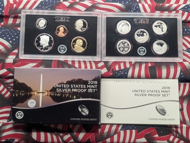 2019-S "Silver" Mint "Proof" Set In OGP w/COA - Seven 90% Silver Coins