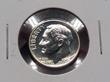 1958-P Roosevelt Dime From Mint Set - 90% Silver