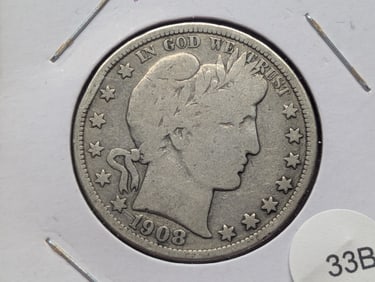 1908-D Barber Half Dollar