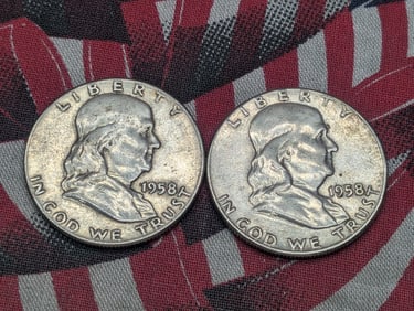 Two 1952-P Franklin Half Dollar