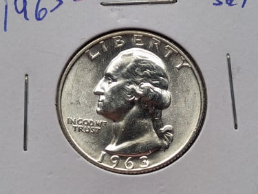 1963-D Washington Quarter From Mint Set - 90% Silver