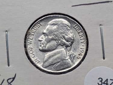 1945-P 35% "Silver", Full Steps, Jefferson Nickel