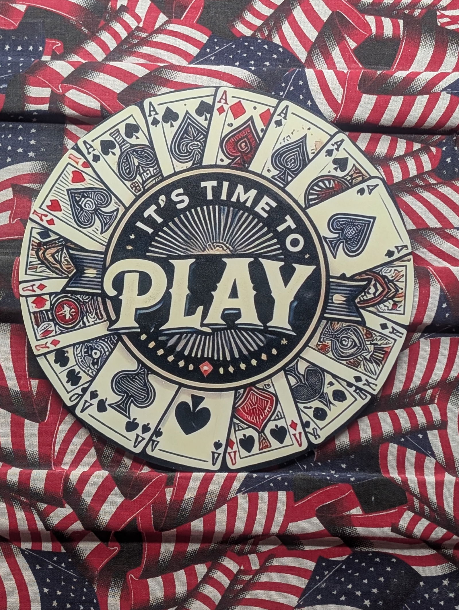 It's Time To Play, Metal Sign, 7.75x7.75 Inches-Dinner Plate Size, Perfect For Man Cave, Garage,: It's Time To Play, Metal Sign, 7.75x7.75 Inches-Dinner Plate Size, Perfect For Man Cave, Garage, etc., Holes to Hang Up, New