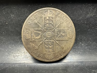 1921 Great Britain Silver Florin - 50% Silver