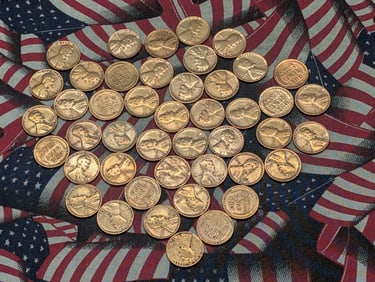 Forty-five 1920's, Lincoln Wheat Cents