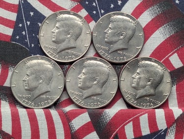 (5) 1976 P Kennedy Half Dollars