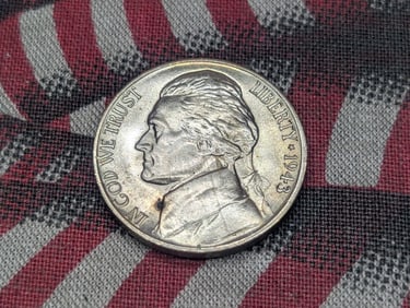 1943-D SILVER WARTIME JEFFERSON NICKEL BU 5 PERFECT STEPS - All 35% Silver