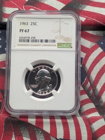 1963-P Washington Quarter NGC PF 67 - 90% Silver