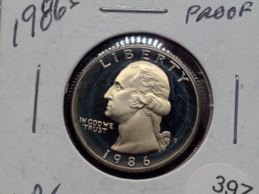 1986-S "Proof" Washington Quarter