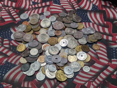 1 Pound Mixed Foreign Coins. High Grade.