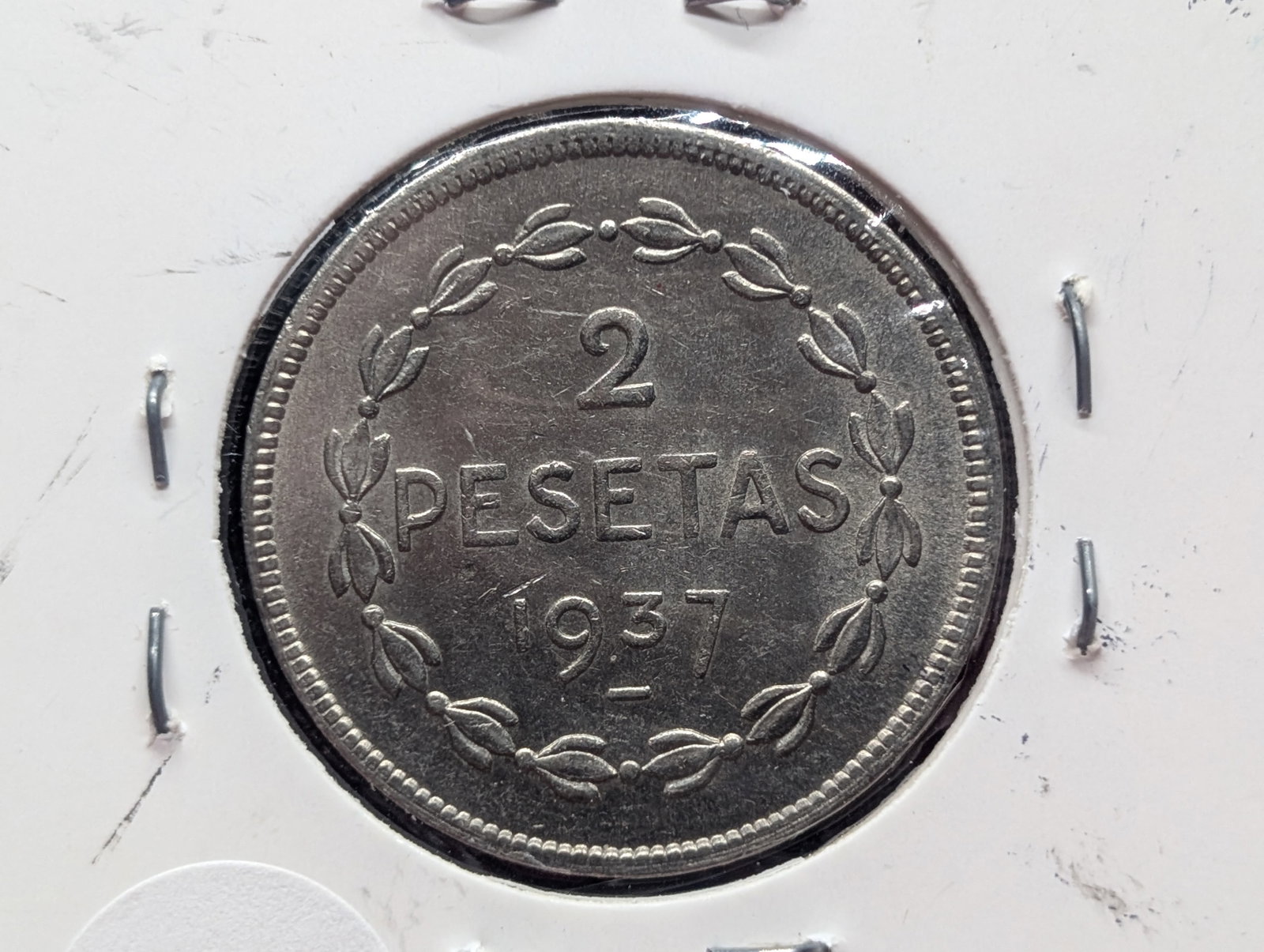 1937 "SPAIN" 2 PESETAS ( Unc ): 1937 "SPAIN" 2 PESETAS ( Unc )