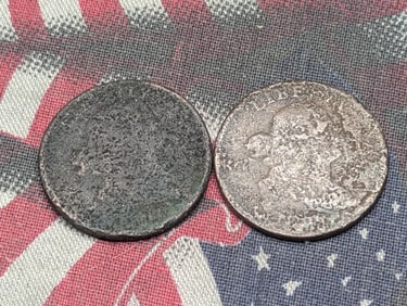 2 - Cull Half Cents. No Dates.