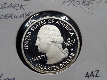 2017-S "Silver Proof" Ozark Riverway NP Quarter - 90% Silver