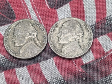 1944 P&D Silver Wartime Jefferson Nickels - Both 35% Silver