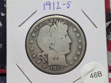1912-S Barber Half Dollar