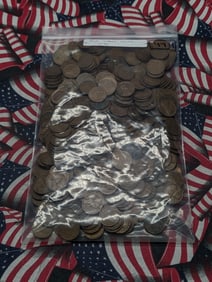 500 Lincoln Wheat Cents. Circulated.