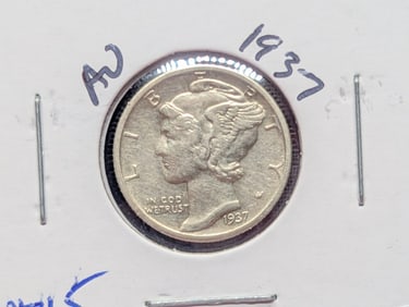 1937 Silver Mercury Dime - 90% Silver