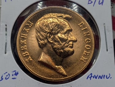 1991 Abraham Lincoln 50th Anniversary Mt. Rushmore Medal BU