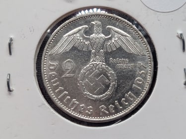 1937 "GERMANY" 2 Mark BU - 62.5% Silver & 8 Gr.