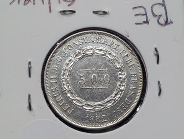 1862 "BRAZIL" 500 REIS BU