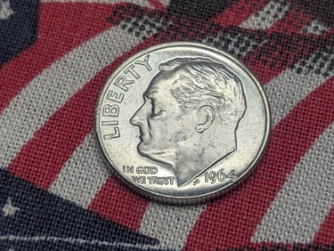 1964 D-UNC, 90% Silver, Roosevelt Dime, 61 Years Old