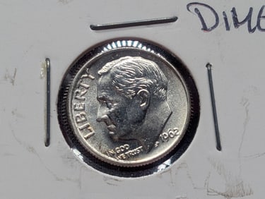 1962 BU Silver Roosevelt Dime - 90% Silver