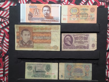 Cambodia, Soviet & Myanmar Banknotes
