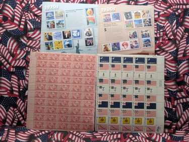 Folder w/Four Mint Sheets of U.S. Postage Stamps - All MOGNH