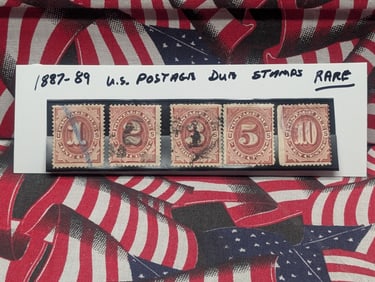 (5) 1887-1889 Rare U.S. Postage Due Stamps