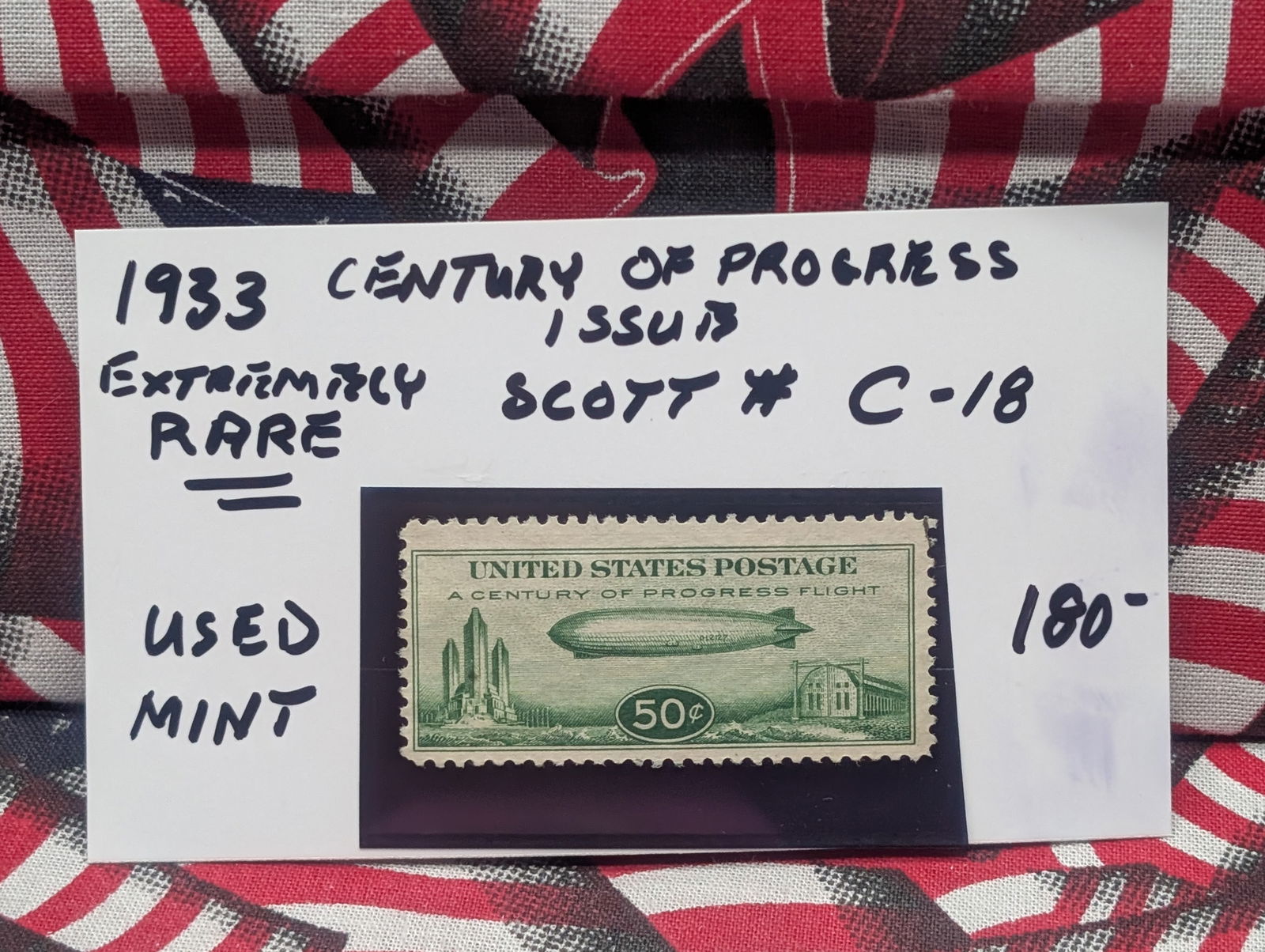 Extremely Rare "Century of Progress" Used Mint Stamp - Scott # C-18 (1 of 2)